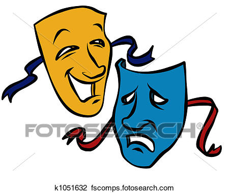 450x380 Clip Art Of Comedy And Tragedy Masks K1051632