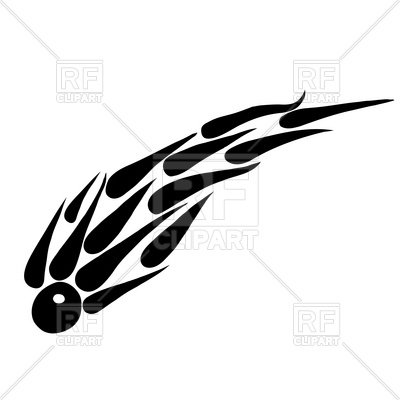 400x400 Flying Symbolic Comet Or Meteorite Royalty Free Vector Clip Art