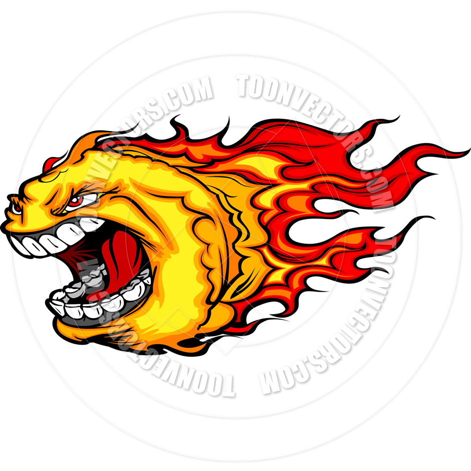940x940 Screaming Fire Ball Or Comet Vector Cartoon By Chromaco Toon