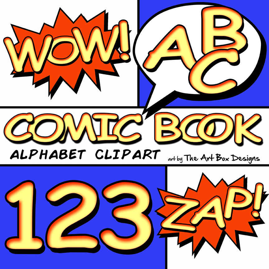 864x864 Comic Book Alphabet Clipart Superhero Alphabet Clipart Comic