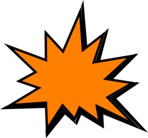 300x279 Orange Comic Pow Clip Art