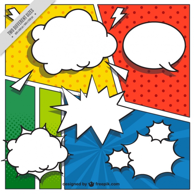 626x626 Comic Vignettes Background In Pop Art Style With Speech Bubbles