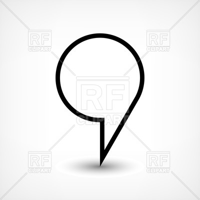 400x400 Comma Shape Location Marker Royalty Free Vector Clip Art Image