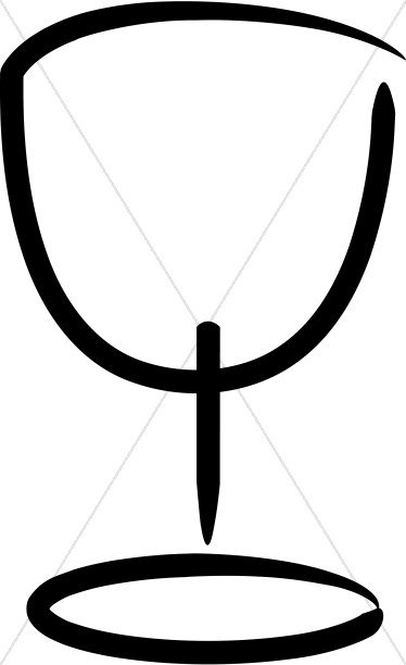 374x612 Calligraphy Communion Cup In Black Communion Clipart