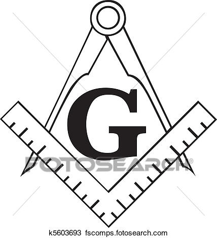 428x470 Clipart Of The Masonic Square And Compass Symbol, Freemason