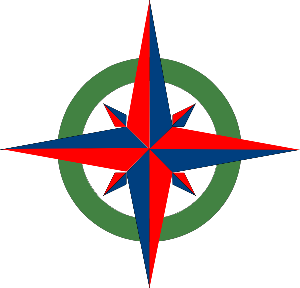 600x577 Compass Rose Red Blue Green Clip Art