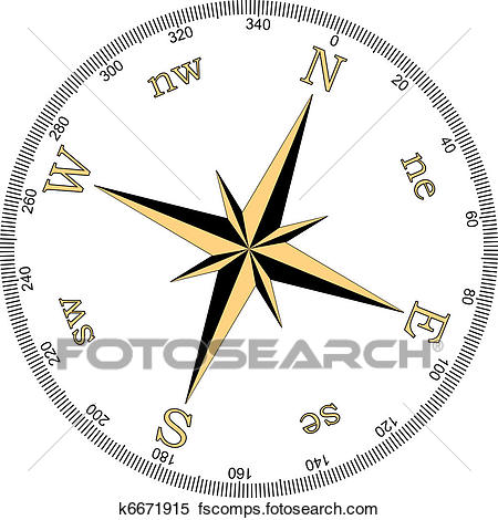 450x470 Clipart Of Vector Illustration Of Compass K6671915