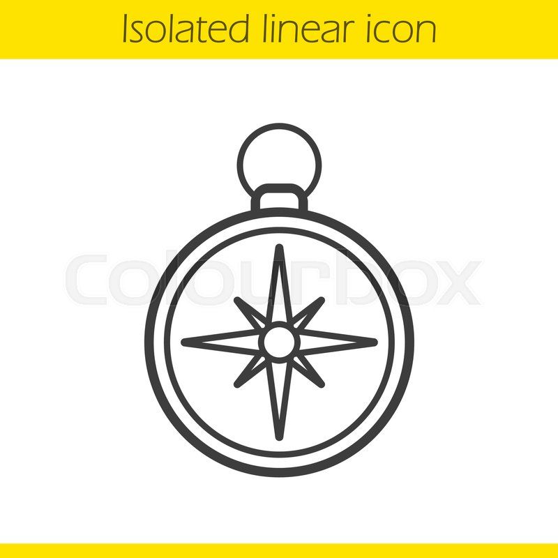 800x800 Compass Linear Icon. Pocket Compass Thin Line Illustration