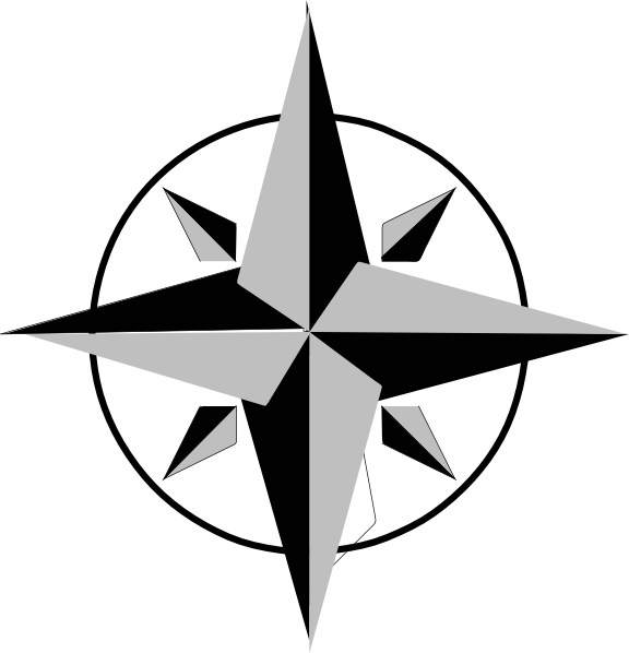 576x598 Short Gray Compass Clip Art