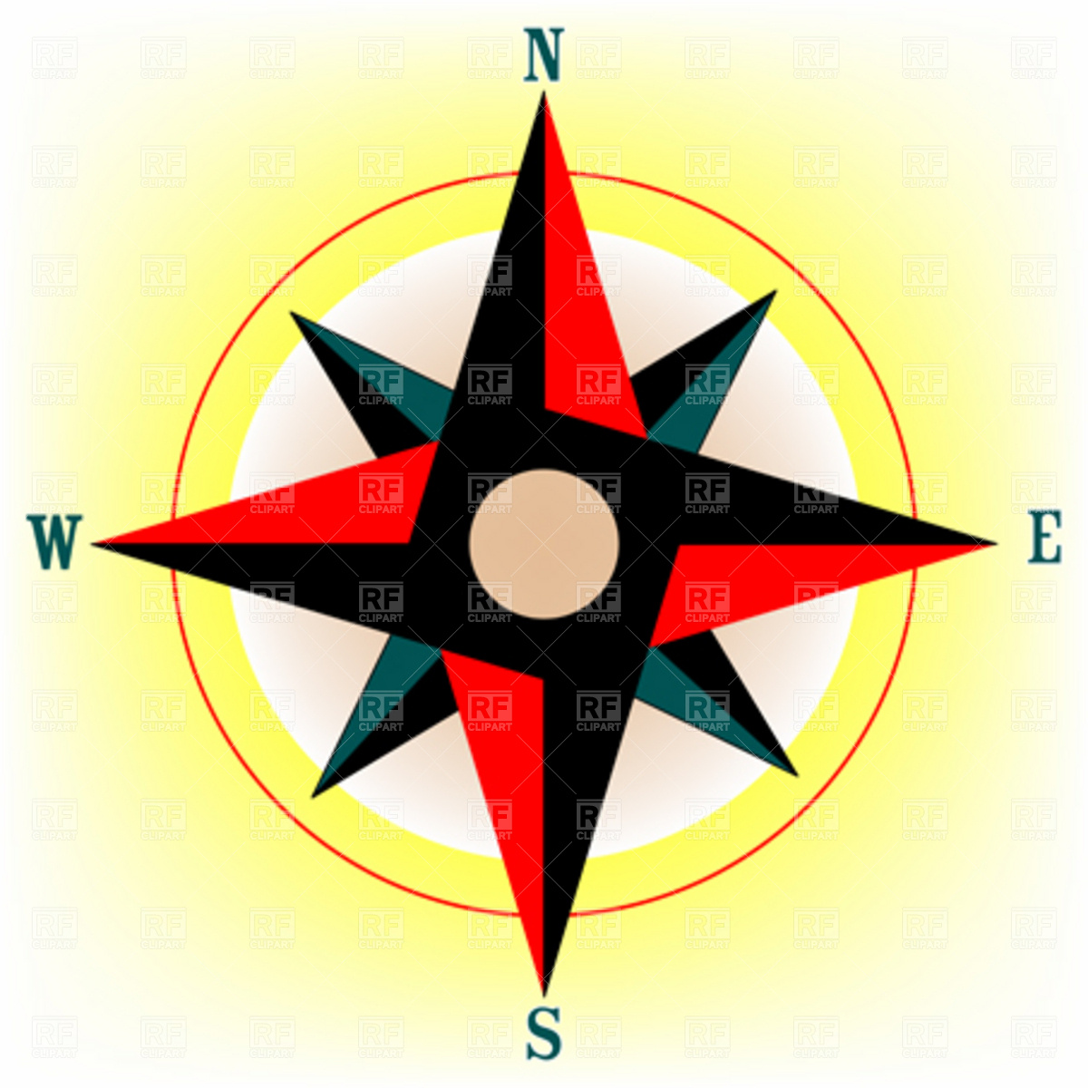 1200x1200 Wind Rose Compass Royalty Free Vector Clip Art Image