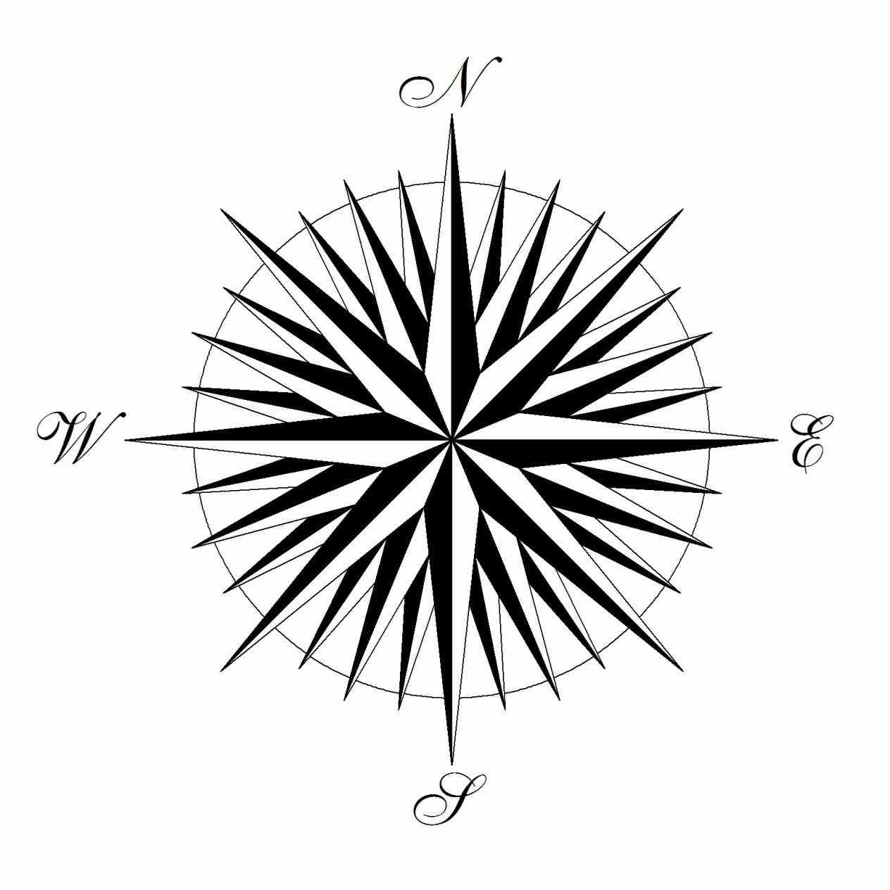 1264x1264 Compass Rose Drawing