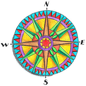 299x300 Compass Rose Digital Art By Jennifer Thermes