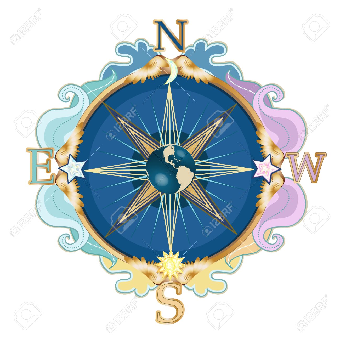 1300x1300 Compass Rose Clipart Sun, Explore Pictures