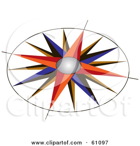 450x470 Royalty Free (Rf) Clipart Illustration Of A Colorful Compass Rose