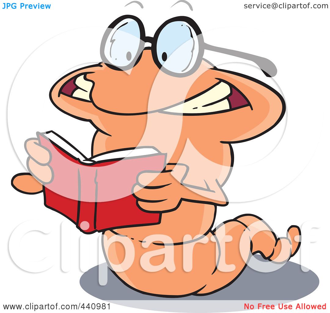 1080x1024 Royalty Free (Rf) Clip Art Illustration Of A Cartoon Worm Reading