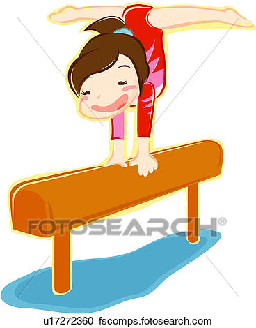368x470 Clipart Of Balance Beam, Gymnastics Competition, Sports, 19