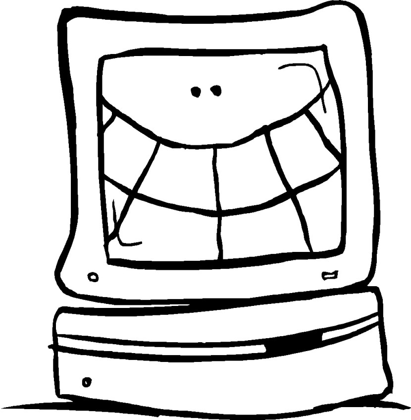 830x847 Computer Black And White Computer Clipart Black And White
