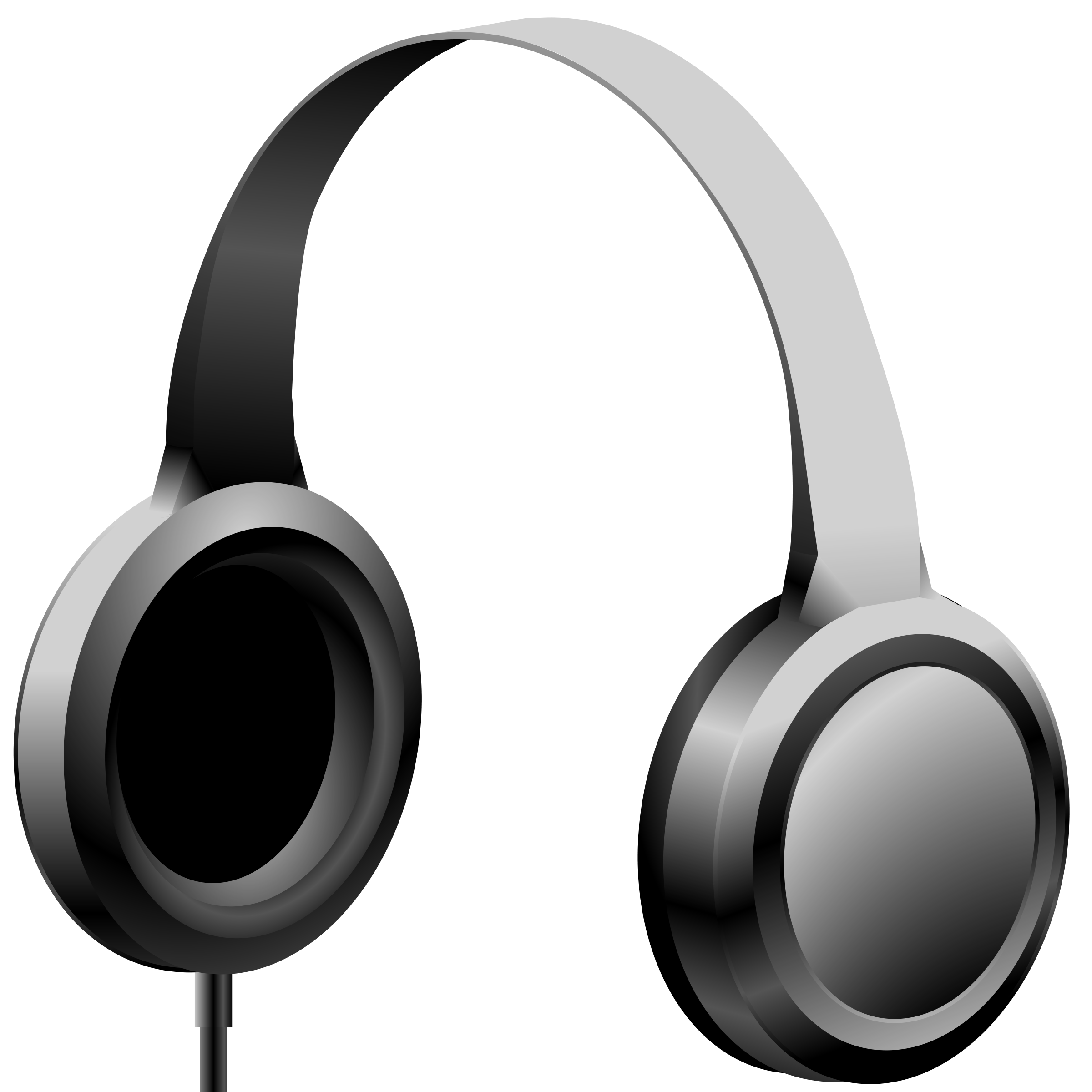 2400x2400 Headphones Clipart Black And White