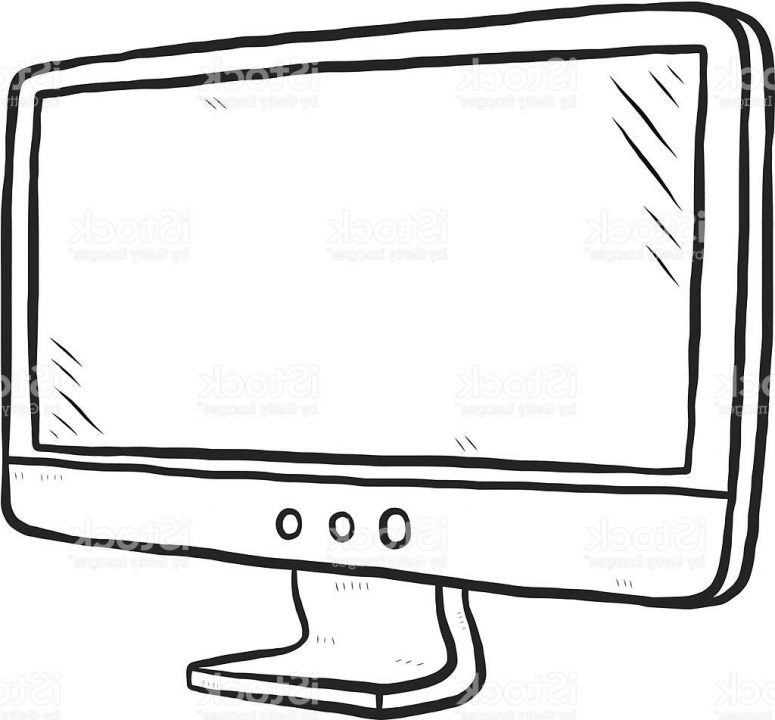 775x720 Unique Computer Monitor Drawing Vector Pictures Clip Art Designs