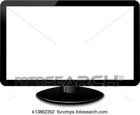 450x369 Clipart Of Vector Modern Screen, Computer Monitor