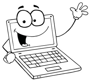 300x270 Computer Black And White Computer Monitor Clip Art Black And White