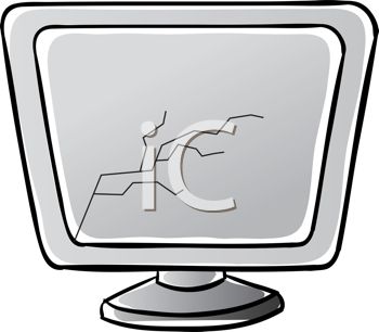 350x306 Crack Running Through A Computer Monitor