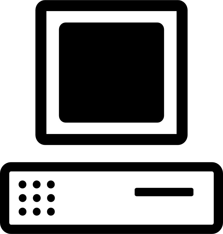 763x800 Computer Clipart Black And White