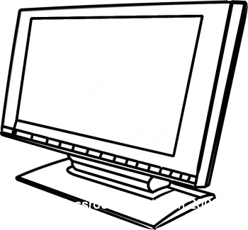 350x325 Computer Clipart Black And White