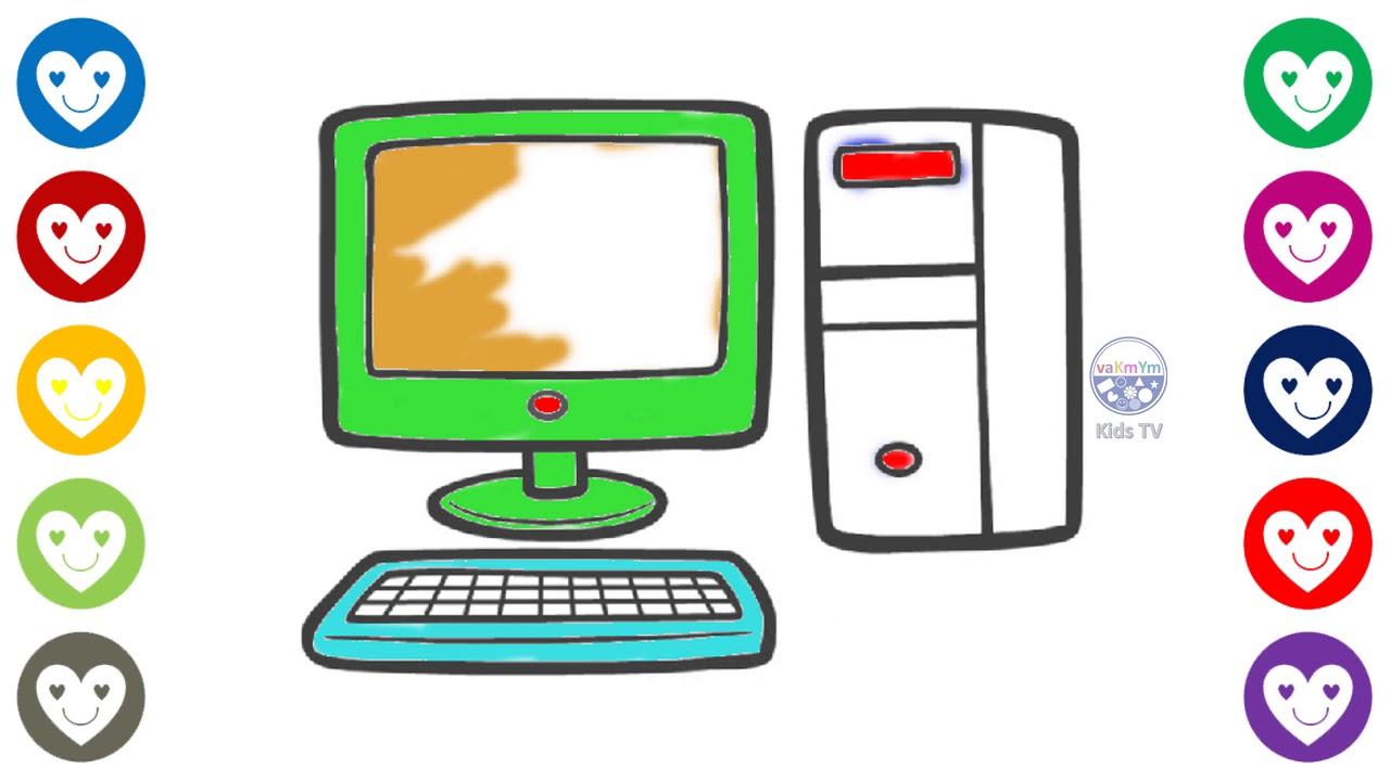 1280x720 How To Draw Computer For Baby. Drawings And Coloring Book For Kids