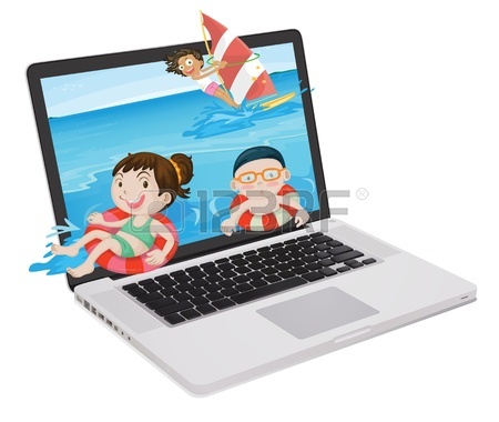 450x380 Illustration Of Kids With Laptop Royalty Free Cliparts, Vectors