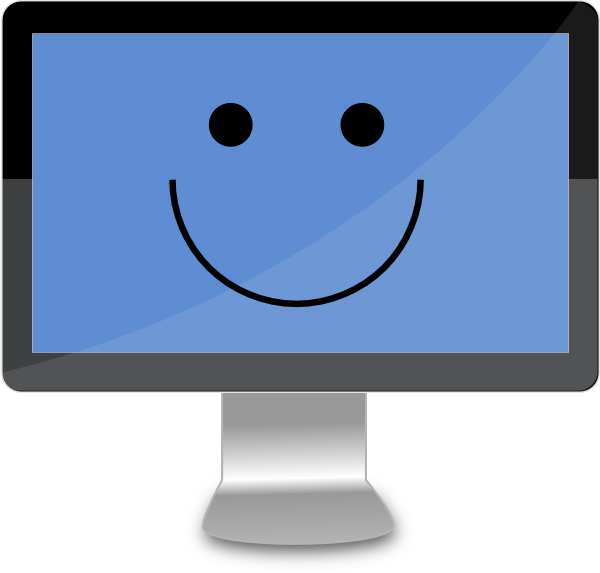 600x573 Happy Computer Screen Clip Art