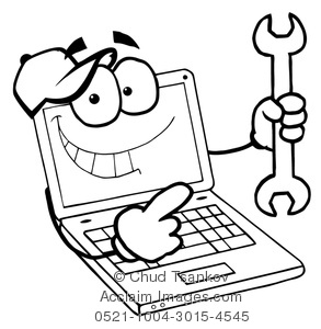 293x300 Image Of Black And White Laptop With A Wrench