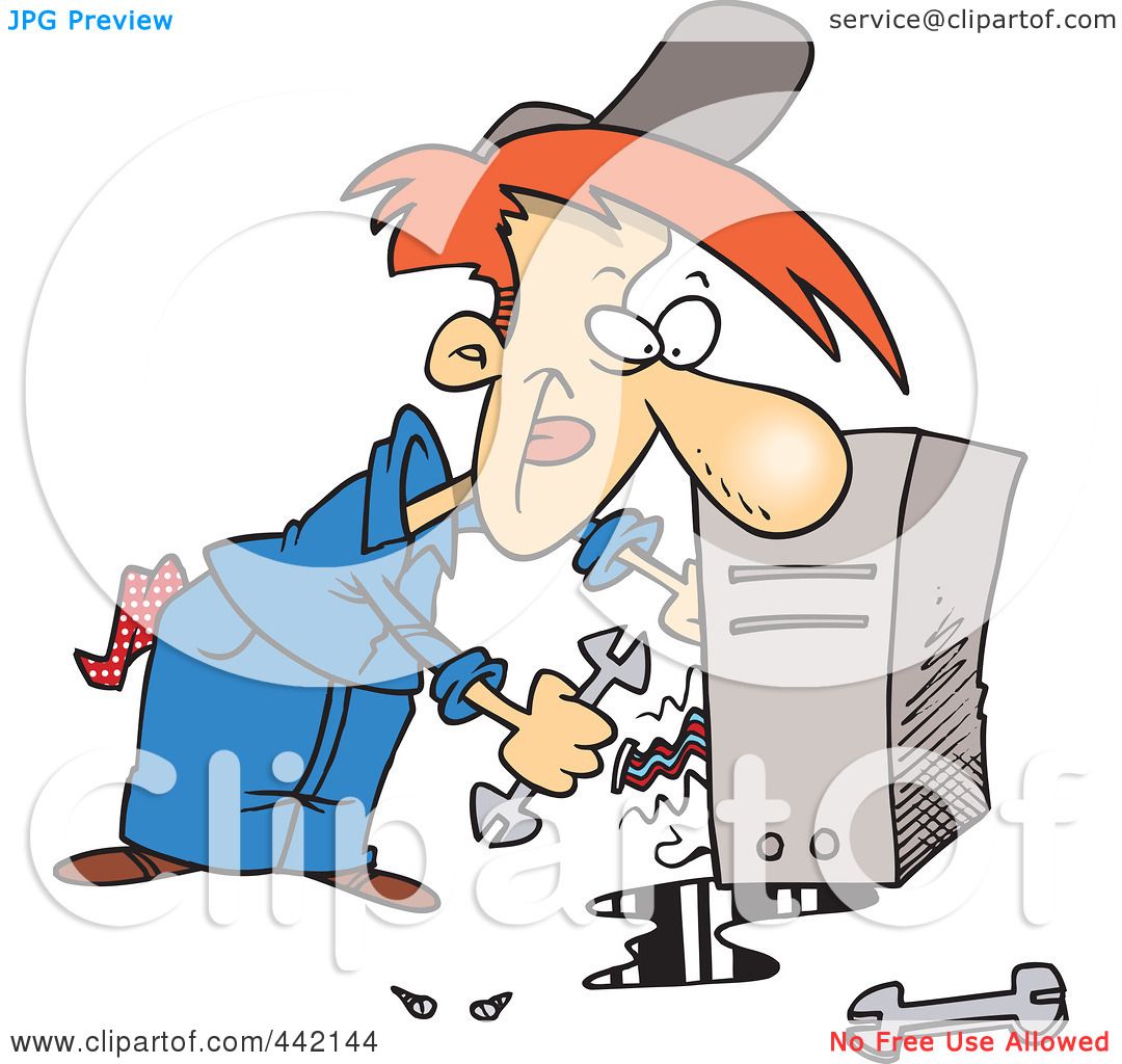 1080x1024 Royalty Free (Rf) Clip Art Illustration Of A Cartoon Computer