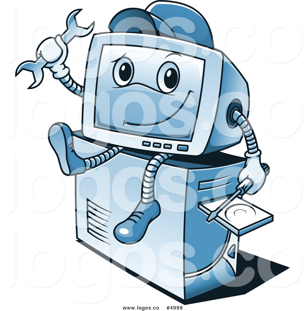 1024x1044 Royalty Free Vector Of A Computer Repair Mascot Logo By Vector