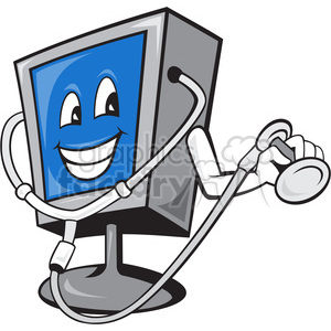 300x300 Royalty Free Computer Repair Character 388261 Vector Clip Art