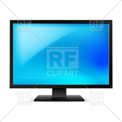 400x400 Blank Lcd Tv Set Or Monitor Royalty Free Vector Clip Art Image