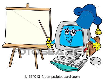 450x337 Drawing Of Computer Teacher With Table K1674013
