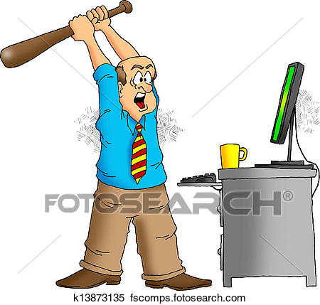 450x429 Stock Illustration Of Angry Computer User K13873135