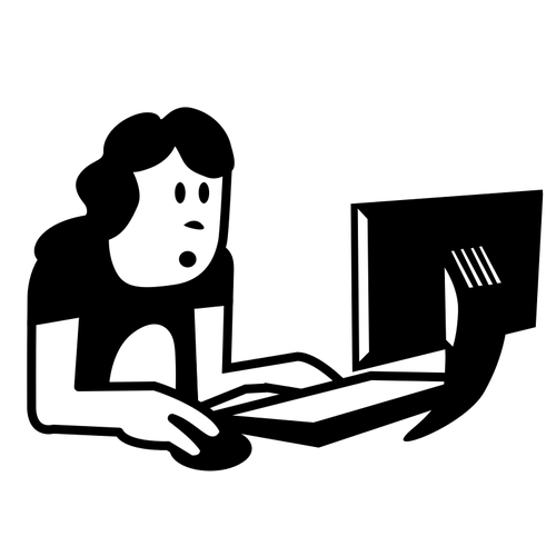 500x500 Vector Clip Art Of Female Office Computer User Icon Public