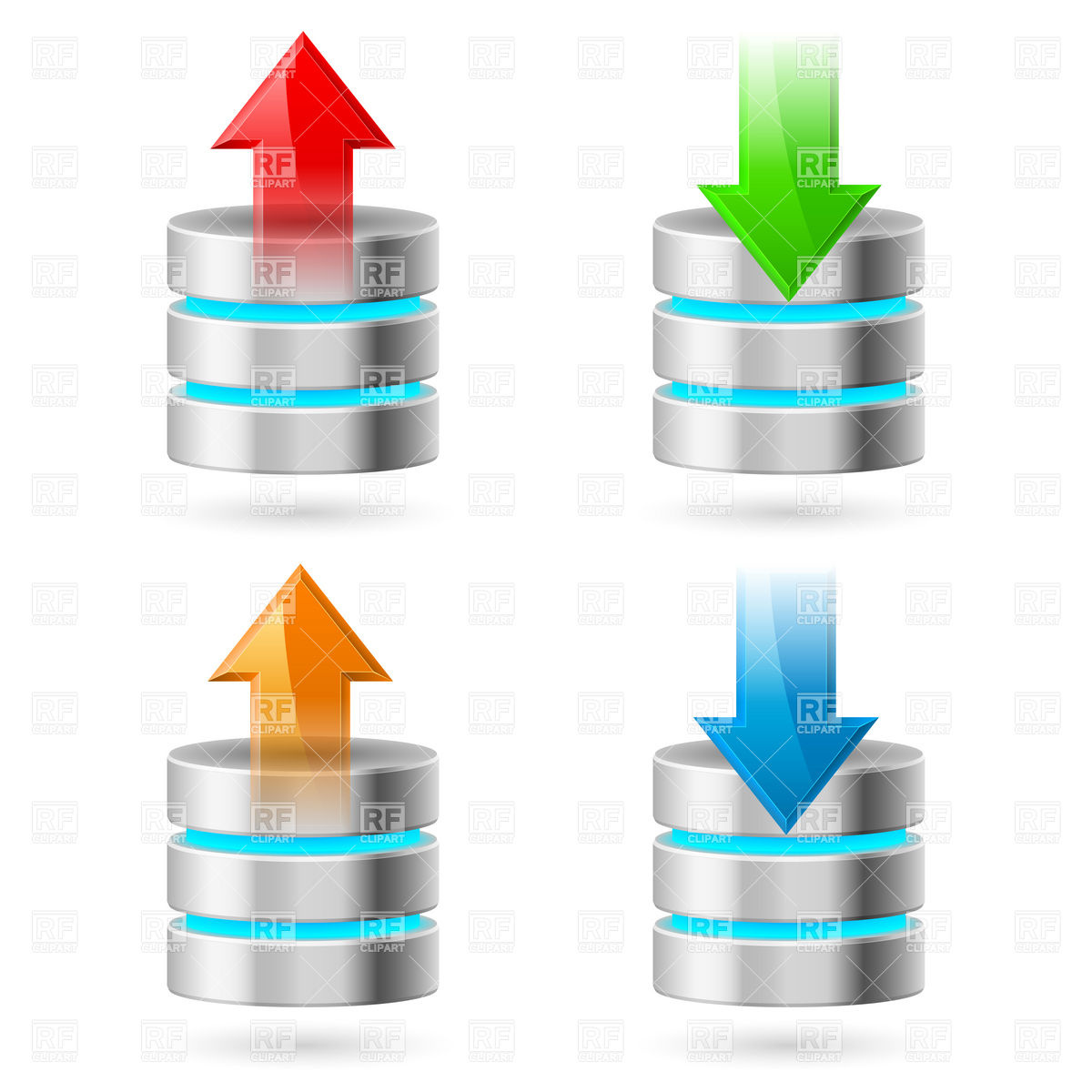1200x1200 Computer Cylindrical Database Icon With Arrow Royalty Free Vector