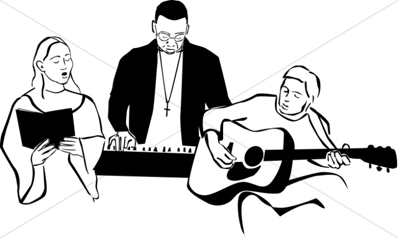 776x465 Black And White Worship Band Worship Clipart