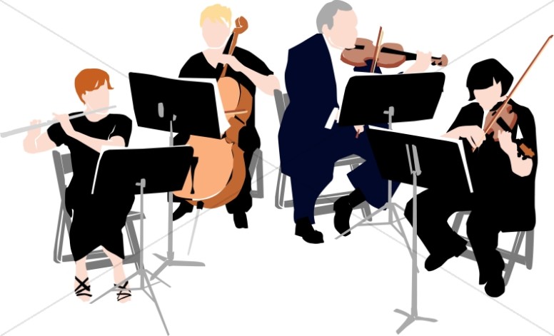 776x471 Classical Quartet In Black Garb Church Music Clipart
