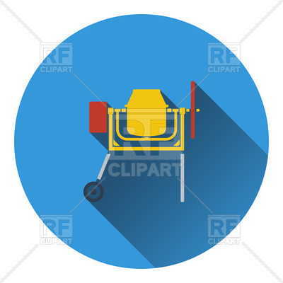 400x400 Icon Of Concrete Mixer. Flat Design. Royalty Free Vector Clip Art
