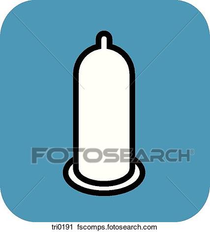 427x470 Clipart Of A White Condom On A Blue Background Tri0191