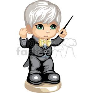 300x300 Royalty Free A Little Boy Conductor In A Tuxedo 376234 Vector Clip