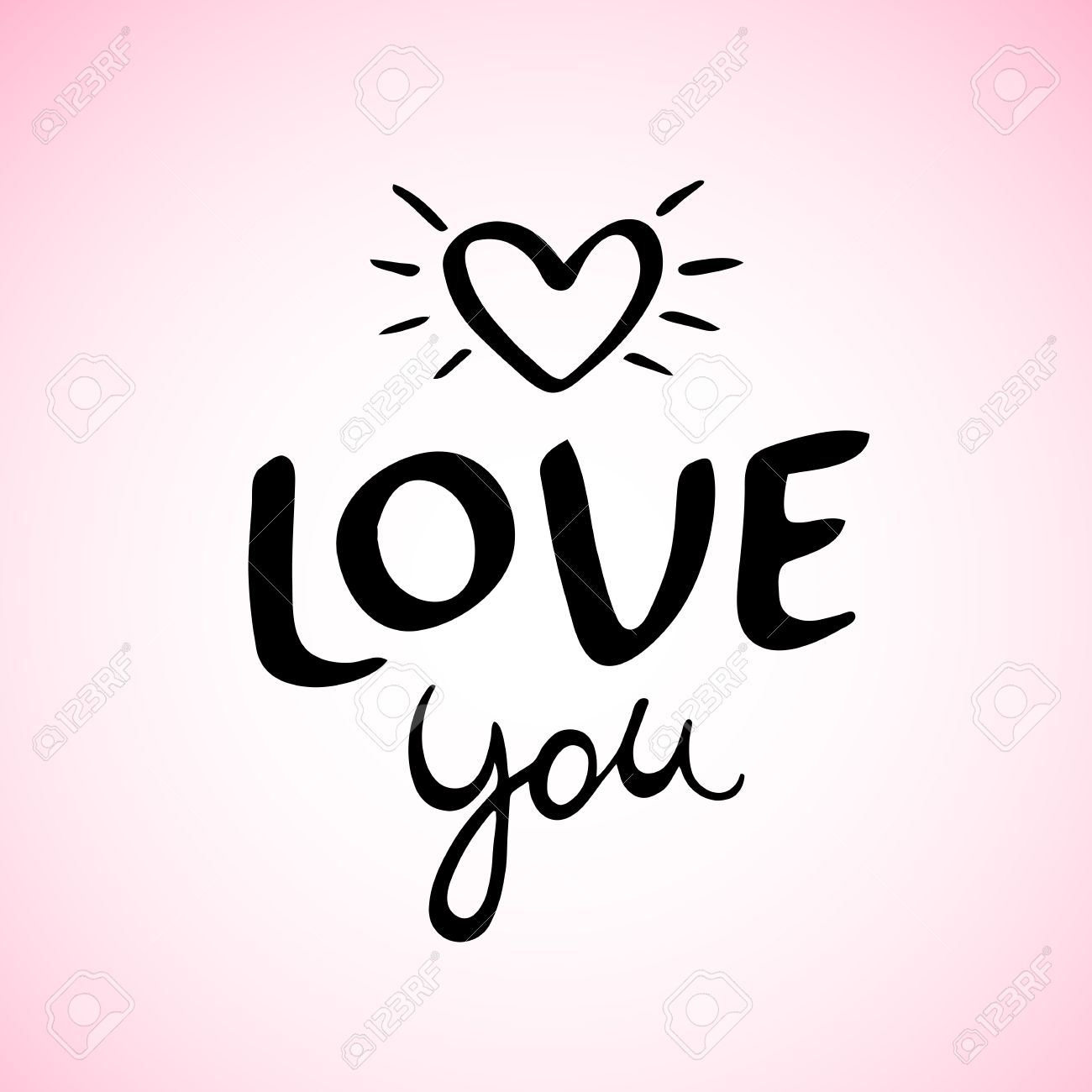 1300x1300 Valentines Day Hand Drawn Greeting Card. Cute Handwritten