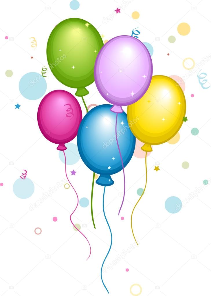 729x1024 Balloons And Confetti Stock Photo Lenmdp
