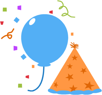 340x317 Party Balloon Hat And Confetti Clip Art