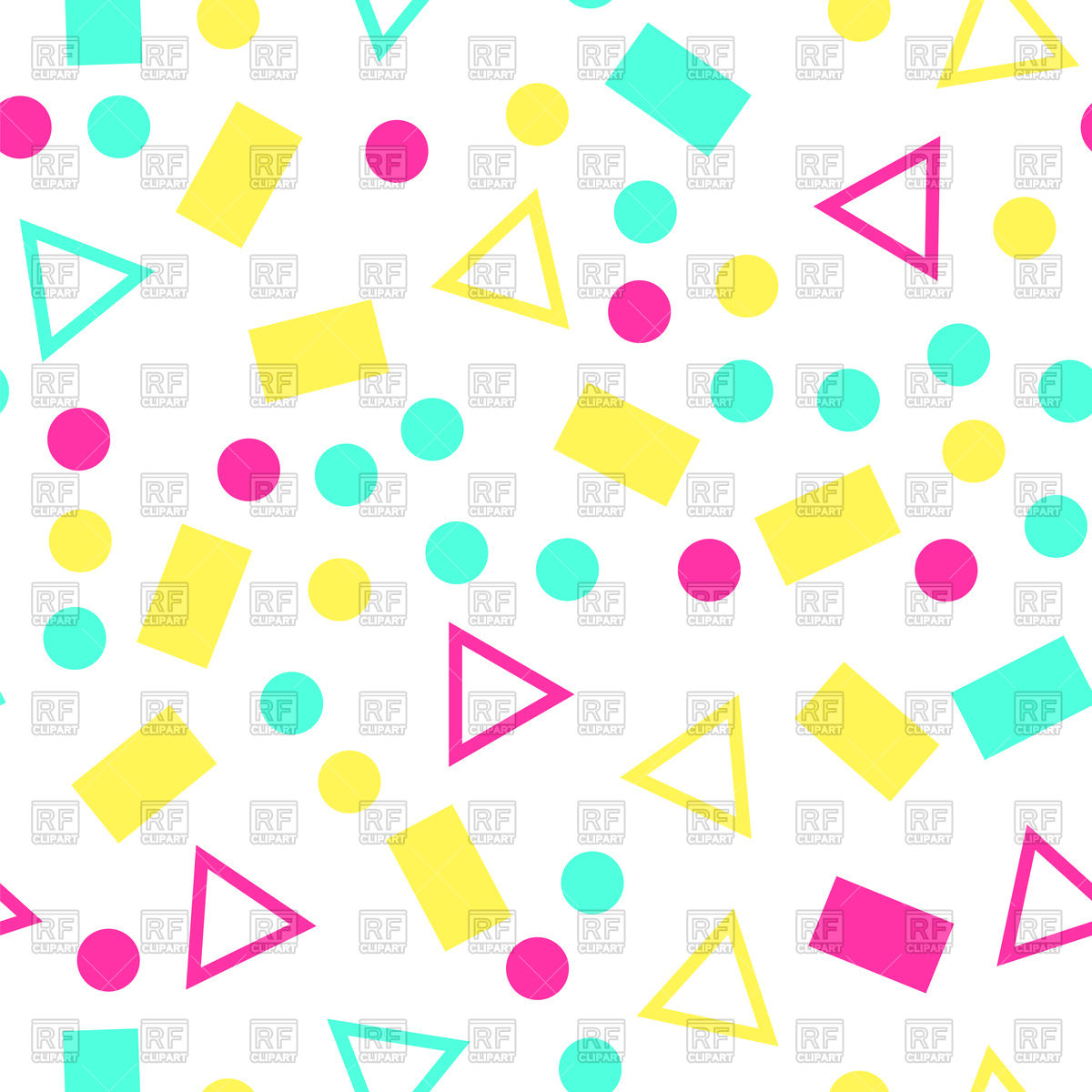 1200x1200 Colorful Geometric Seamless Pattern On White Background Royalty