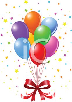 247x350 Picture Of A Colorful Balloon Bouquet Tied With A Red Bow